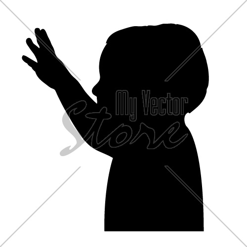 vector Boy greeting silhouette