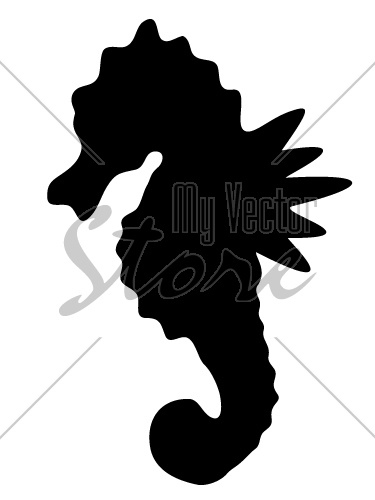 vector Sea-horse silhouette