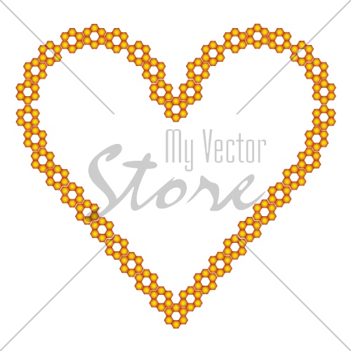 vector gold heart