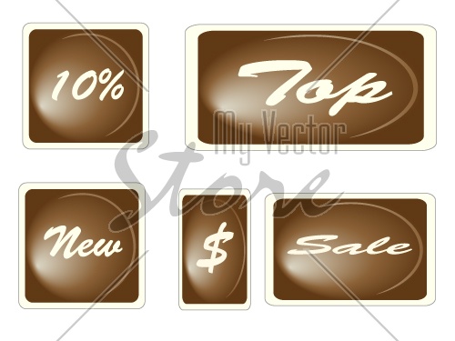 vector Set of brown square labels