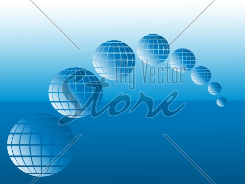 vector globes and sea