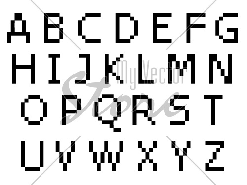 vector pixel font - uppercase characters