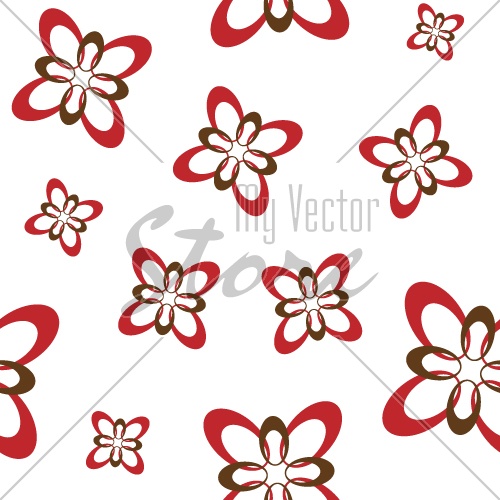 vector red flower seamless