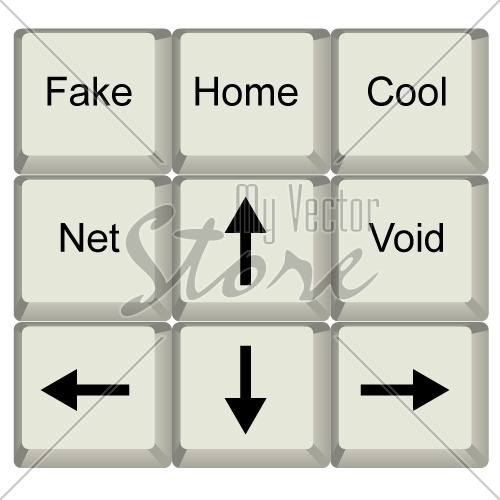 vector keyboard arrows and words