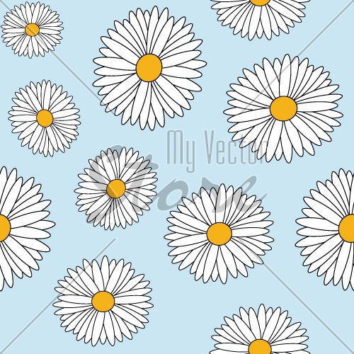 vector daisy seamless
