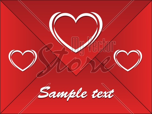 vector red envelope with hearts