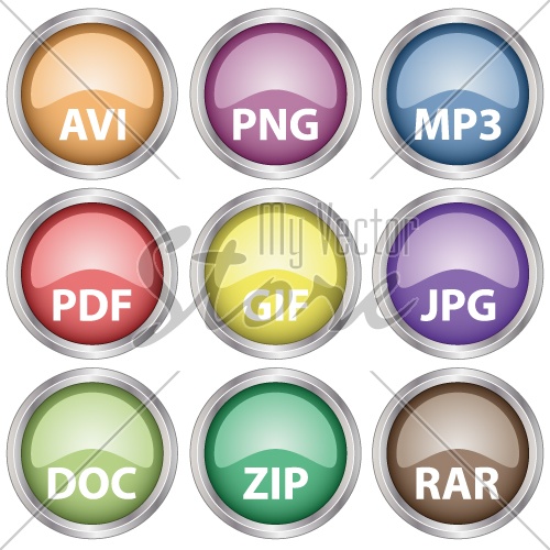 Vector glossy document icons