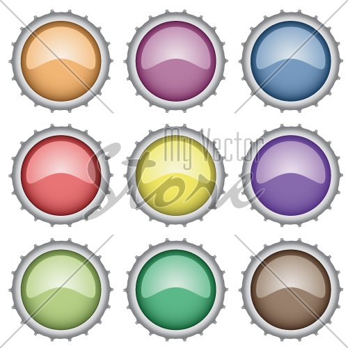 vector set of bottle caps