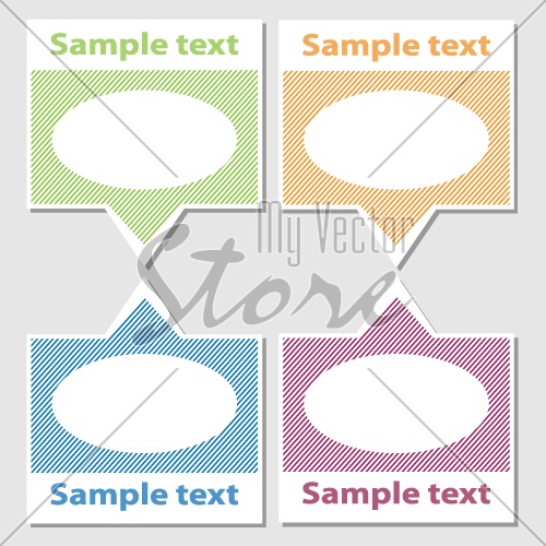 vector set of striped labels