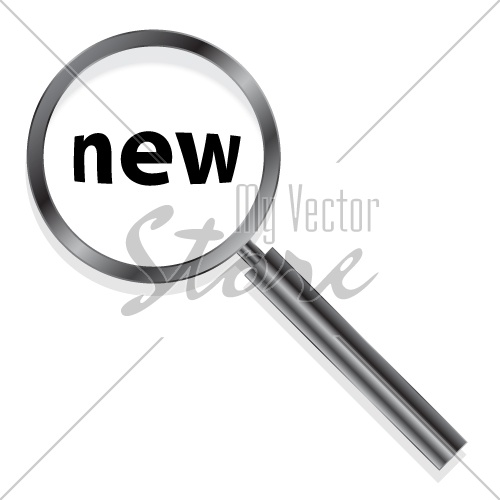 vector metallic magnifying glass