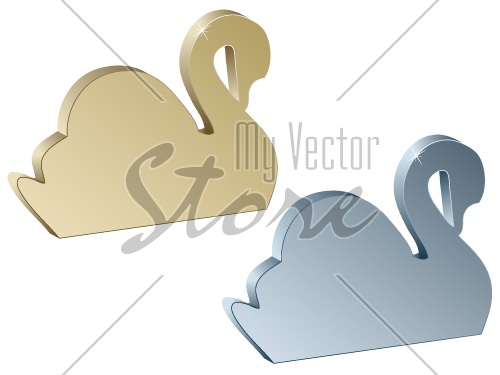 vector 3d metallic swans