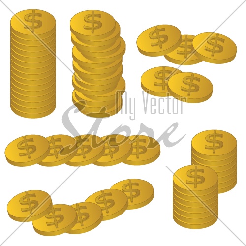 vector gold coins