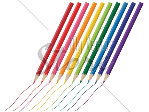 vector colored crayons