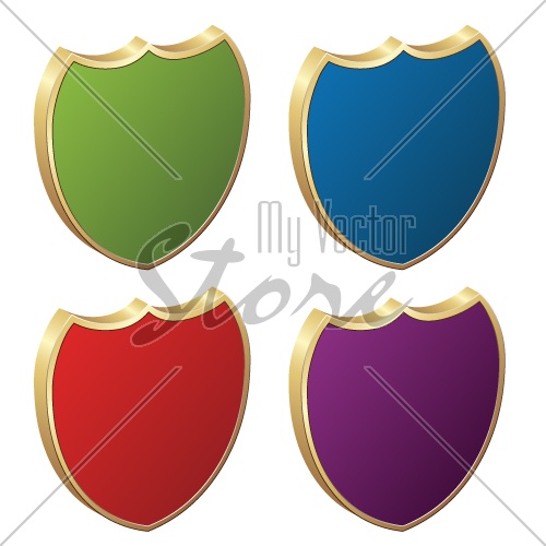 vector shields - 3d badges