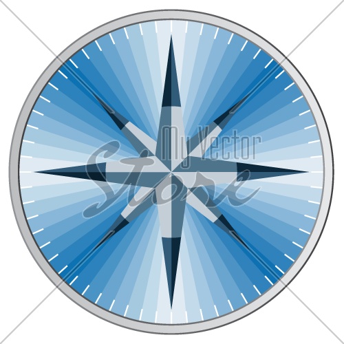 Vector blue compass