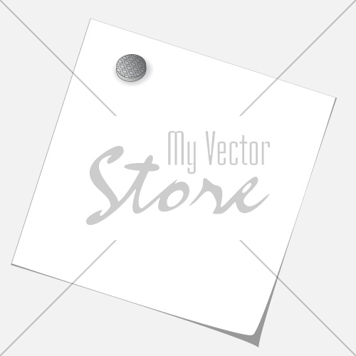 vector blank paper sheet nailed by nail