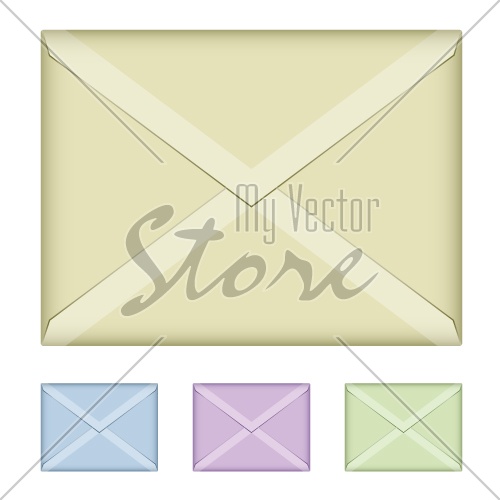 vector colored envelopes