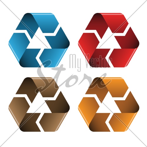 vector colored recycle icons