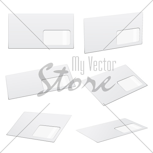vector white envelopes