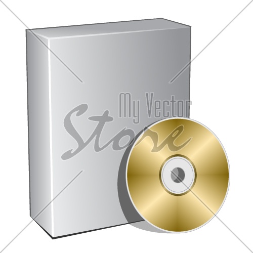 vector 3d box with compact disc