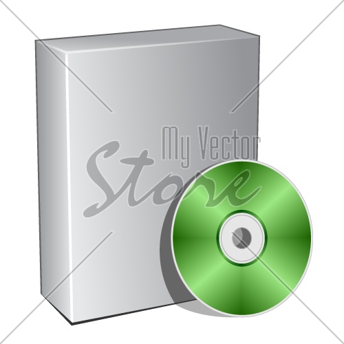 vector 3d box with compact disc