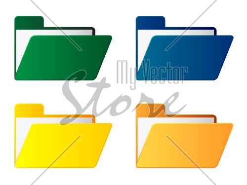 vector folders with paper sheet
