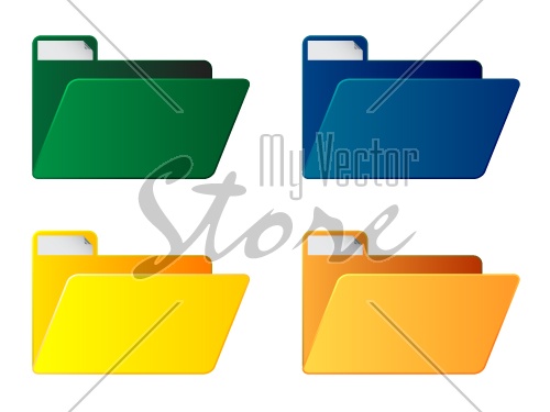 vector folders with sticker