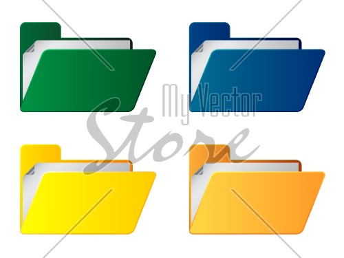 vector folders with paper sheet