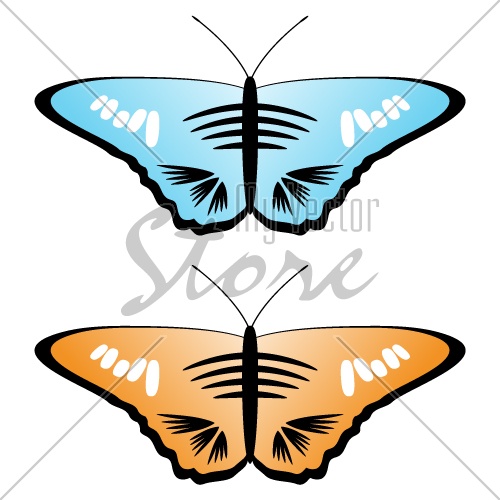 Vector colored butterflies