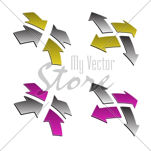 vector 3d shiny arrows