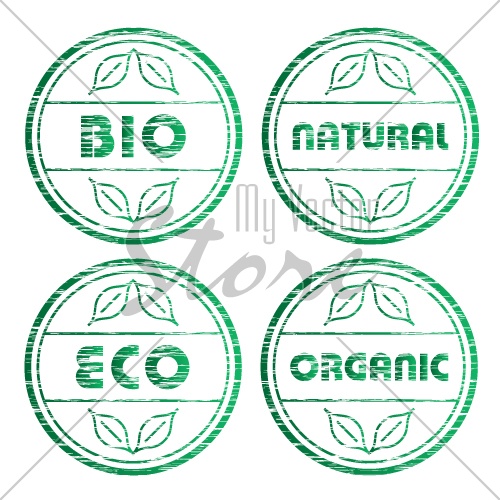 vector scratched eco stamps