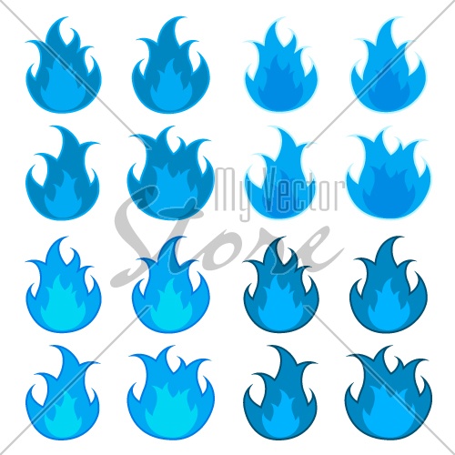 vector blue fire flames
