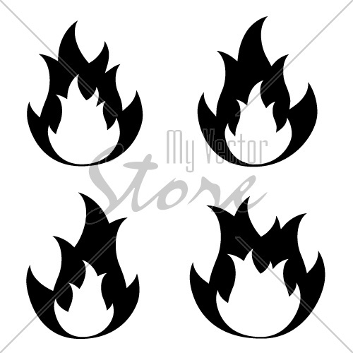 vector fire flame symbols