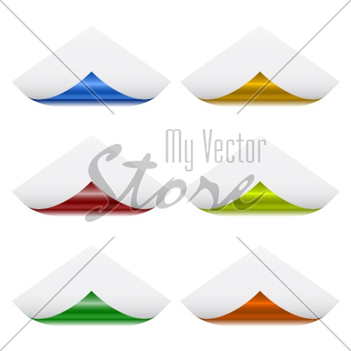 Vector page corners with metallic back
