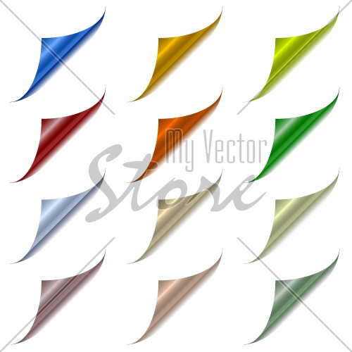 Vector page corners with metallic back