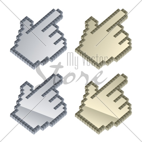 vector 3d metallic cursors