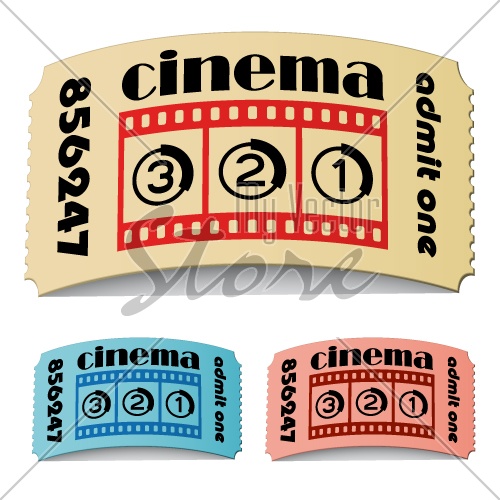 vector 3d curled cinema tickets