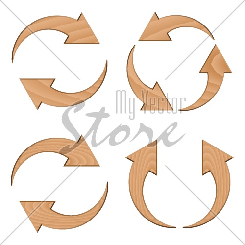 vector wooden circular arrows
