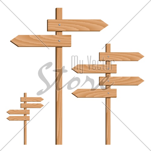 vector wooden direction arrows