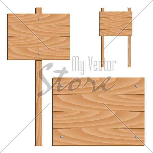 vector wooden signs