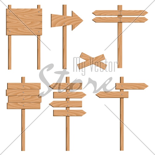 vector wooden signs