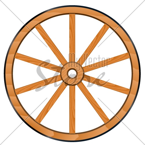 vector old Wooden Wheel