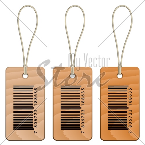 vector barcode wooden tags