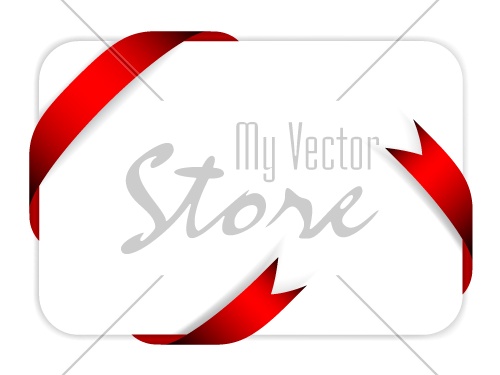 Vector festive card with ribbon