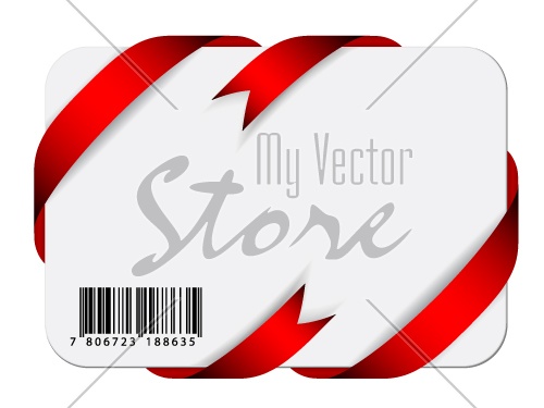 Vector festive card with barcode