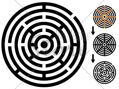 vector maze - easy change maze - change color any piece