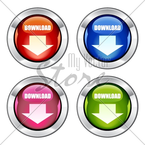 Vector download glossy buttons