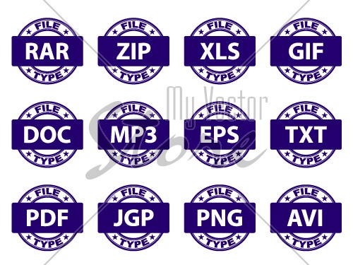 vector document icon stamps