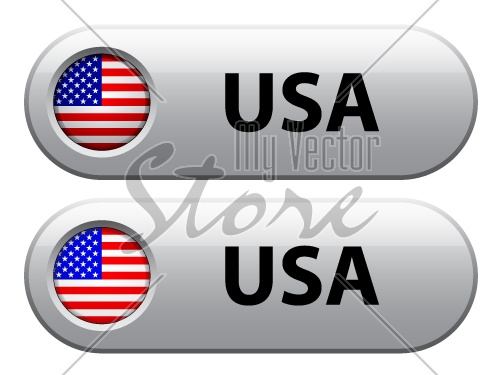 Vector USA flag buttons