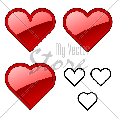 vector hearts
